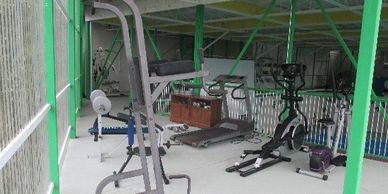 Exercise equipment in the gym at Vientos Bajos