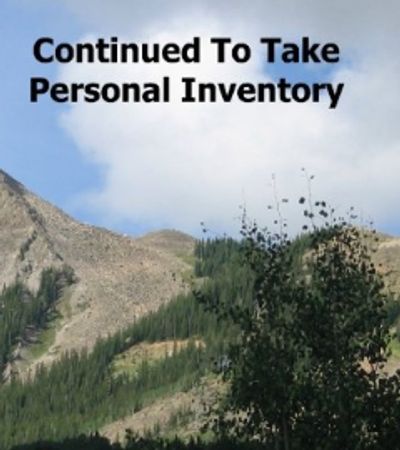 Mountain landscape with text encouraging personal reflection.