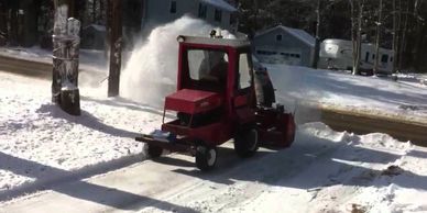 Toro Groundsmaster 345 Snow Blowing A Driveway.