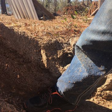 total stump removal in the gulf coast after a storm ,root ball and root are gone 