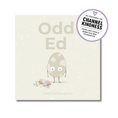 Children's book cover "Odd Ed" by Christine Solomon with a cute egg character.