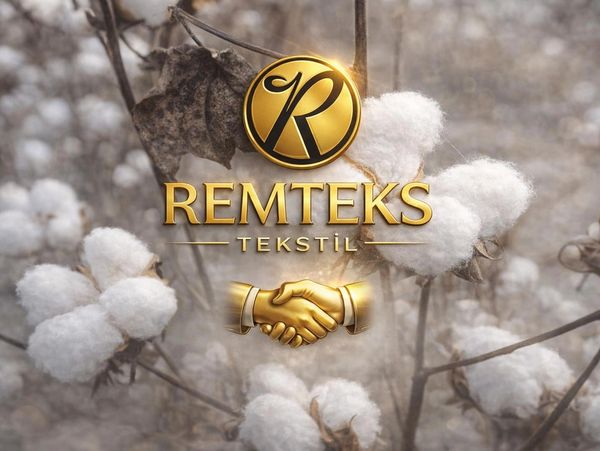Golden Remteks Tekstil logo over cotton plants.