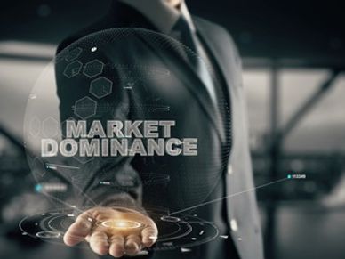 Man extending his hand with the words Market Dominance, above it.