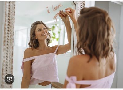 Woman in quiet morning reflection and self leadership practice