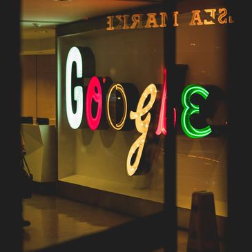 Google artistic neon sign for CPC advertising campaigns