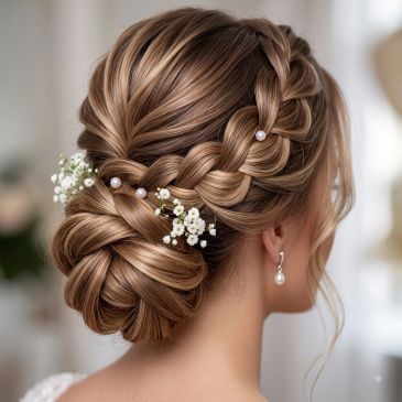 Elegantes Brautstyling und Hochzeits-Make-up für den großen Tag in Kolbermoor