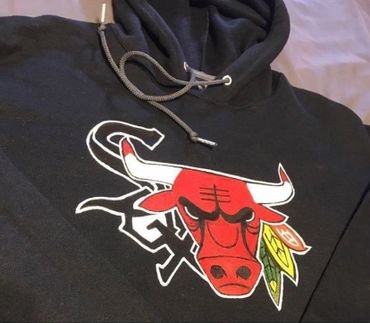Custom painted Chicago sports hoodie