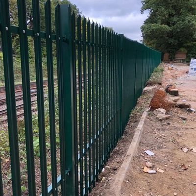 Green security fence for London Underground. 