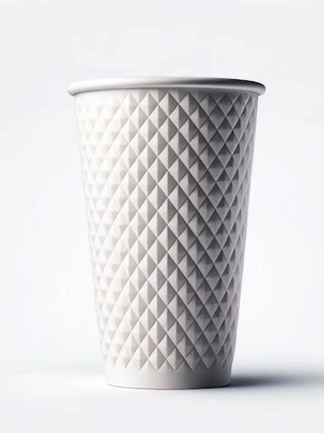 16oz Diamond Emboss Paper Cup - Large, textured paper cup for hot drinks