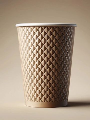 8oz Diamond Emboss Paper Cup - Textured paper cup for better grip