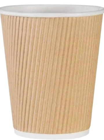 8oz Kraft Ripple Wall PLA Paper Cup - Eco-friendly, biodegradable paper cup