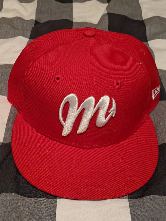 New Era 59Fifty Mexico City Diablos Rojos de Mexico Fitted Hat Scarlet Red  White