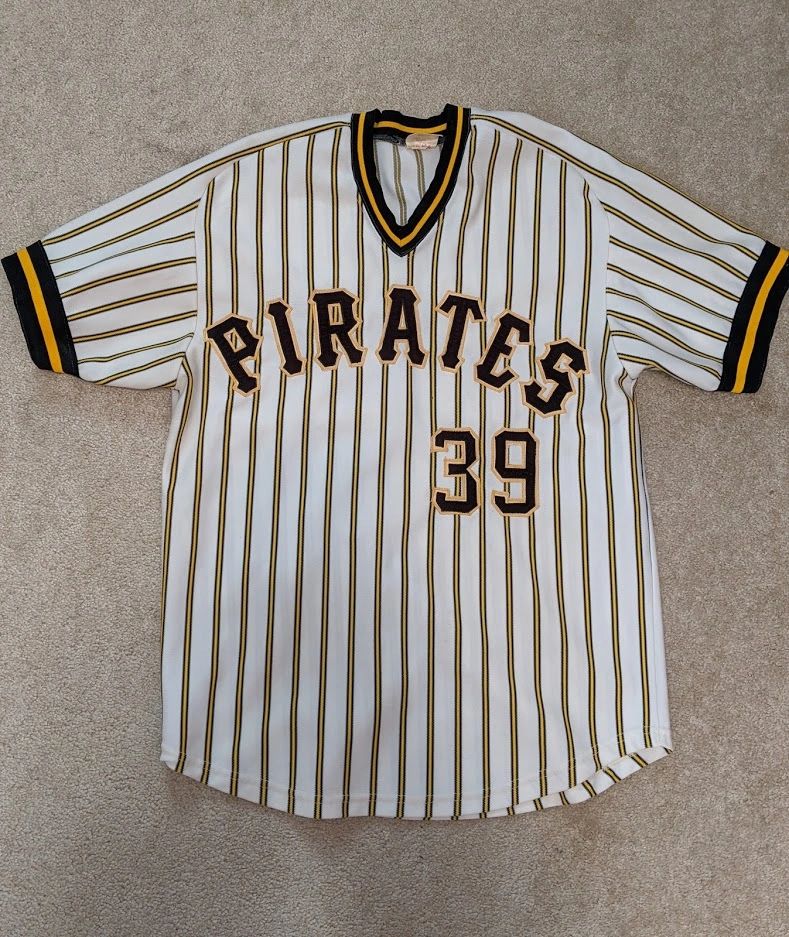 Men's True-Fan White/Black Pittsburgh Pirates Pinstripe Jersey