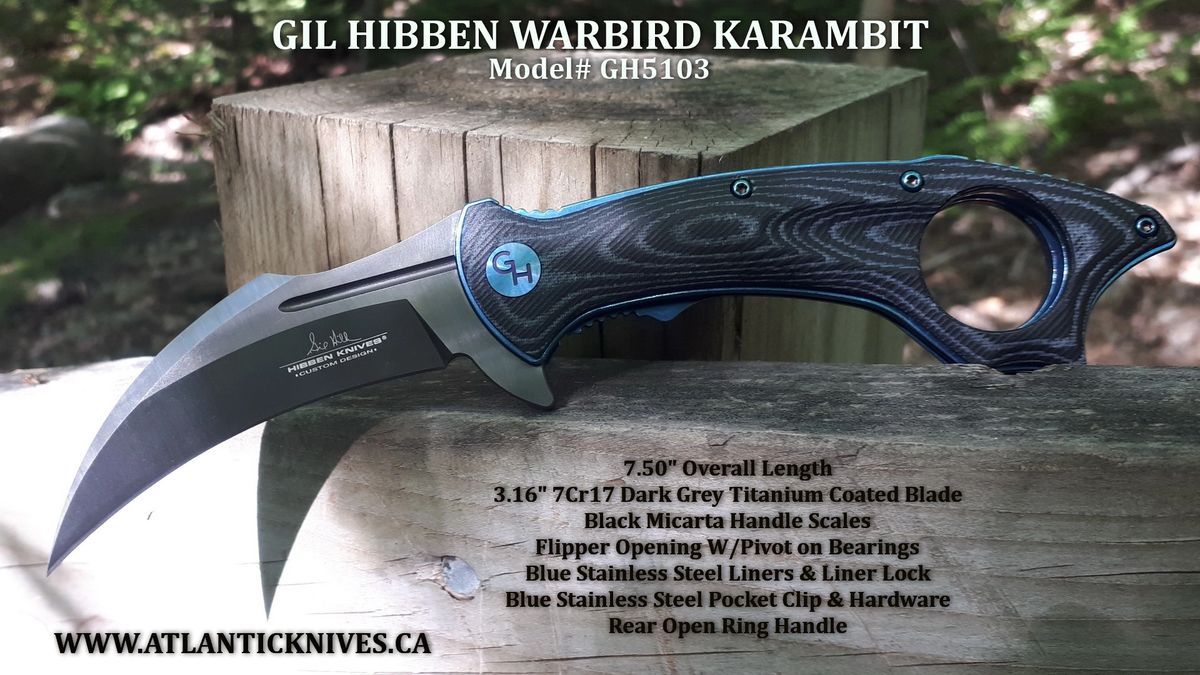 Gil Hibben Warbird Karambit Black Linen Micarta (GH5103) 7Cr17