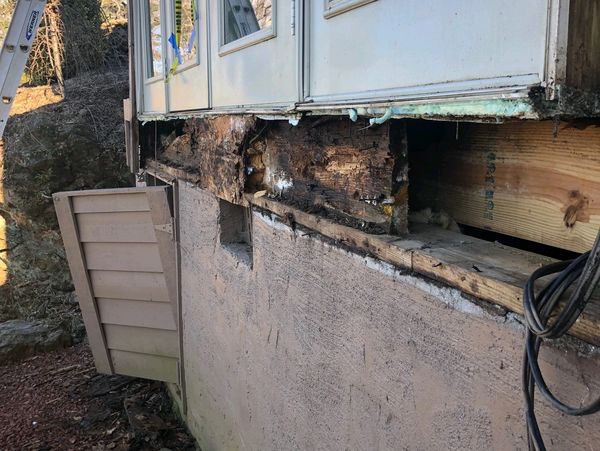 Wood rot, moisture intrusion