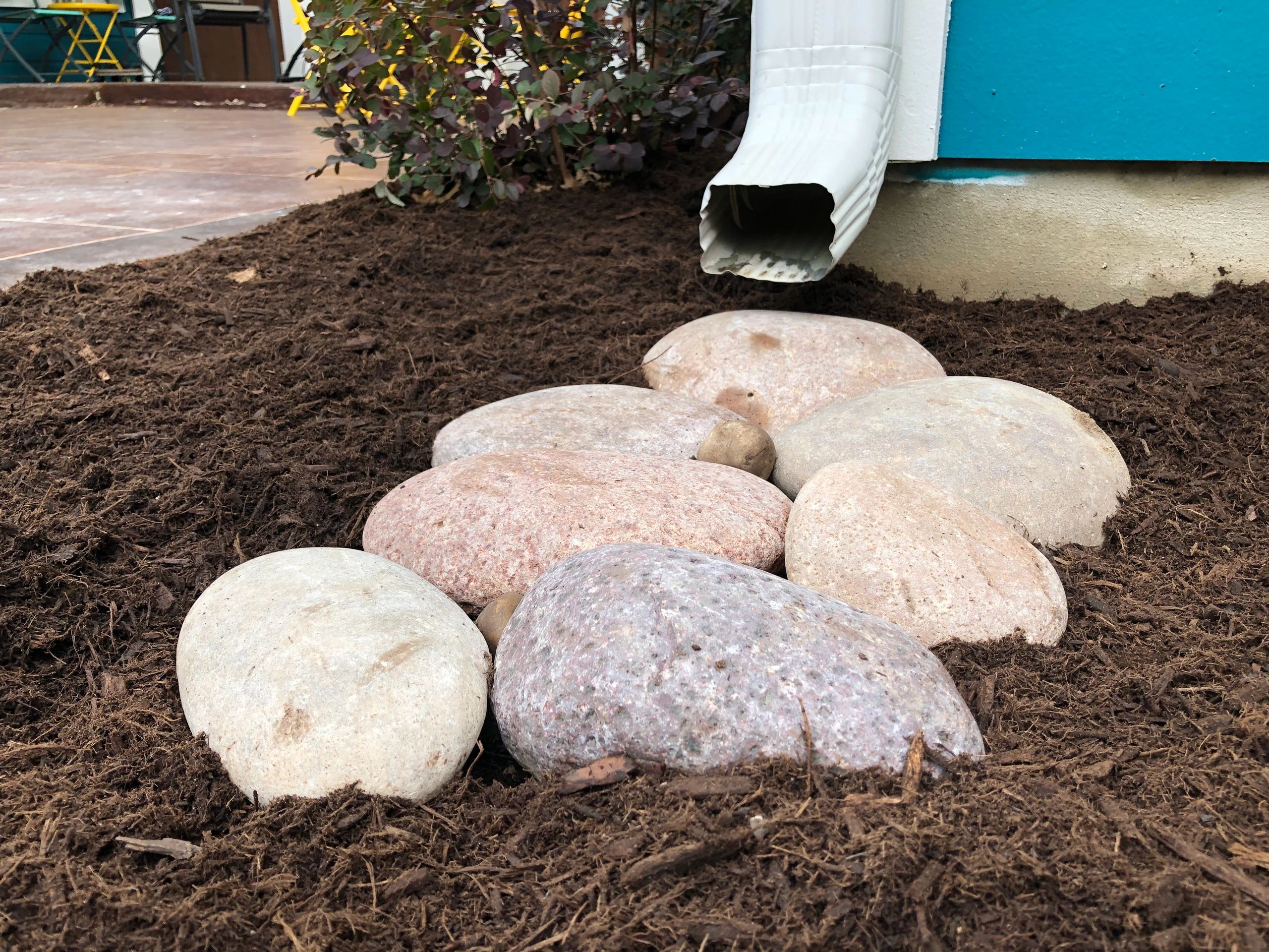 Central Texas Rain Water Downspout Splash Block Alternative