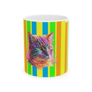 Fluorescent cat mug