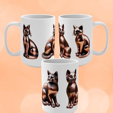 copper cat mug