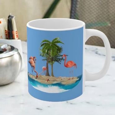 Flamingo isle mug