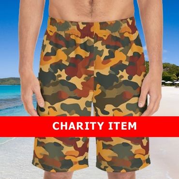 Autumn camouflage board shorts