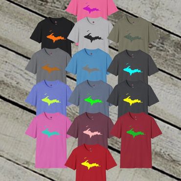 upper peninsula in multiple colors set 2 t-shirts