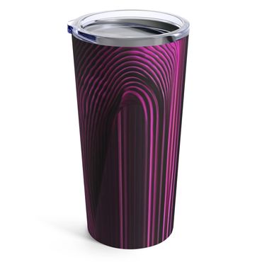 tumbler - purple and black stripes