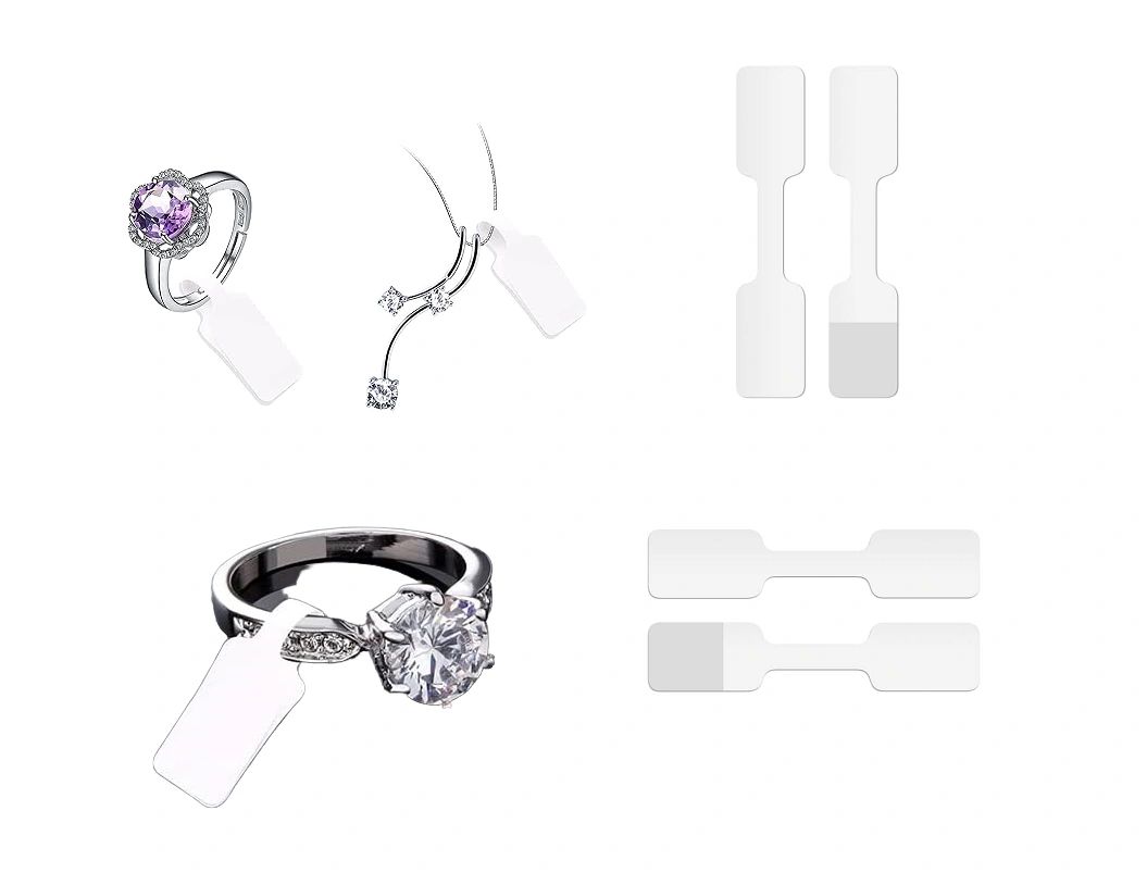 Jewellery Price Tags Labels Kraft Paper Self Adhesive Rectangle 6cm x