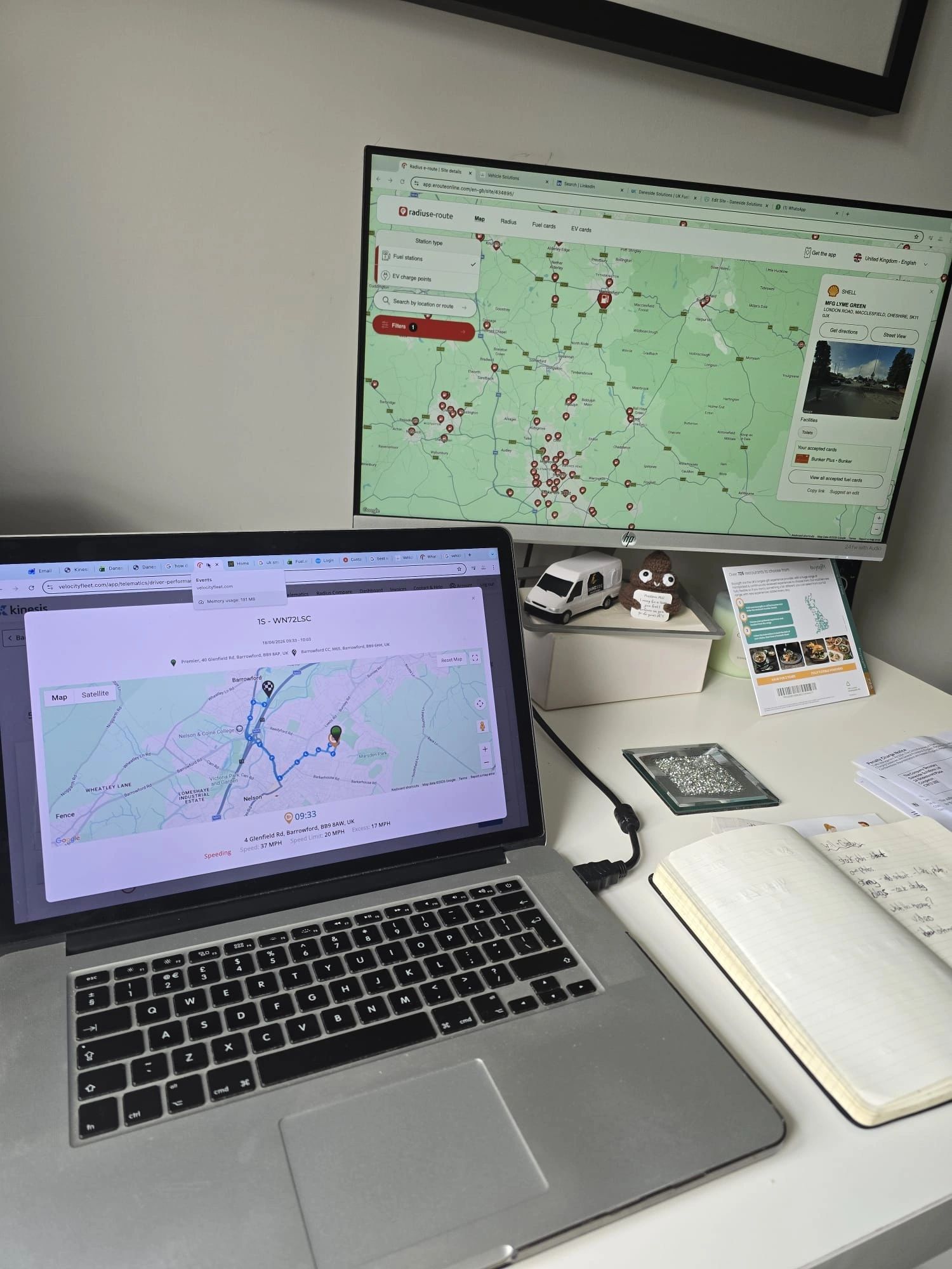 daneside solutions telematics live asset tracking camera duo facing map data reporting vans vehicles track my van