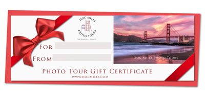 <img alt= "Sample Gift Certificate for Doc Miles Photo Tours">