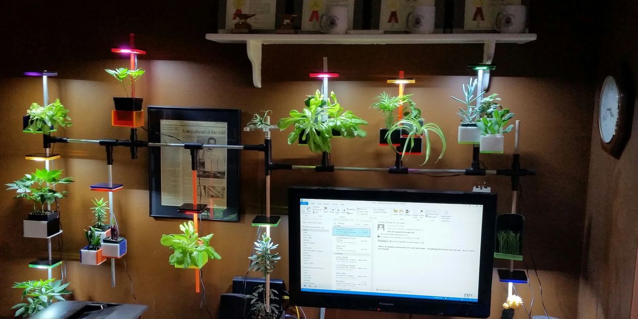 GrowGlow system setup in my office. 