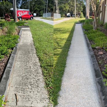 Sidewalk surface cleaning