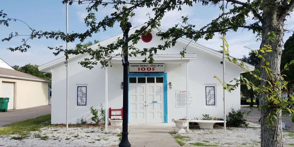 The front of our Lodge constructed in 1965 facing East Lemon Street in Tarpon Springs.