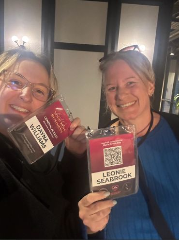Leonie and Dayna attending Vanessa Normans Level Up your NDIS business event