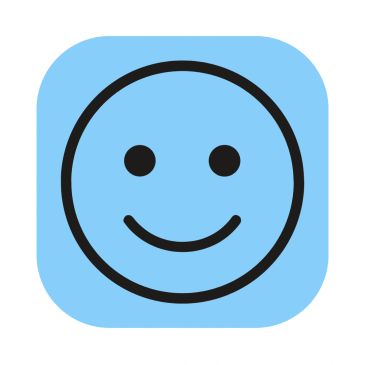 Smiley face icon representing happiness