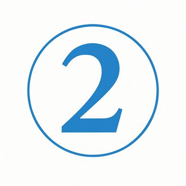 Blue number 2 inside a blue circle on white background.