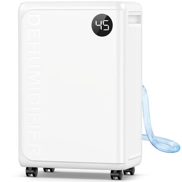 PLUSCENT 32 Pint Dehumidifier for Basement, 2500 sq.ft Dehumidifiers for Home with Drain Hose