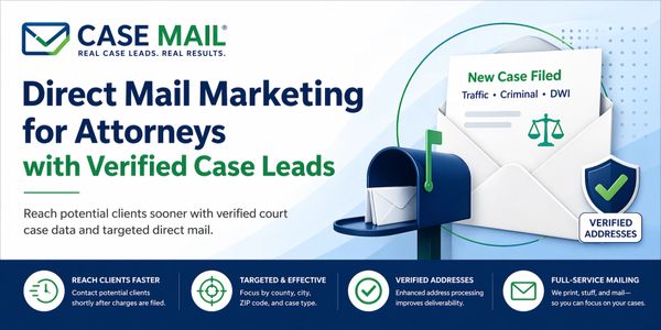 Case Mail provides direct mail marketing for attorneys using verified case leads