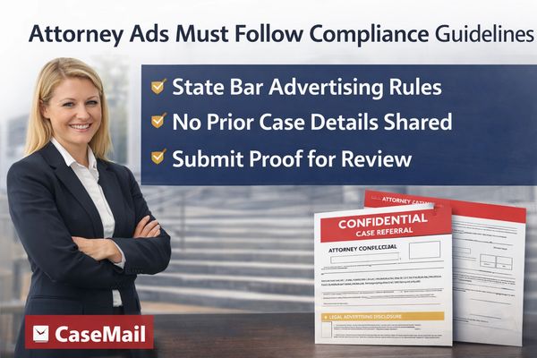 Attorney compliance guidelines with case mail and confidential case referral documents.