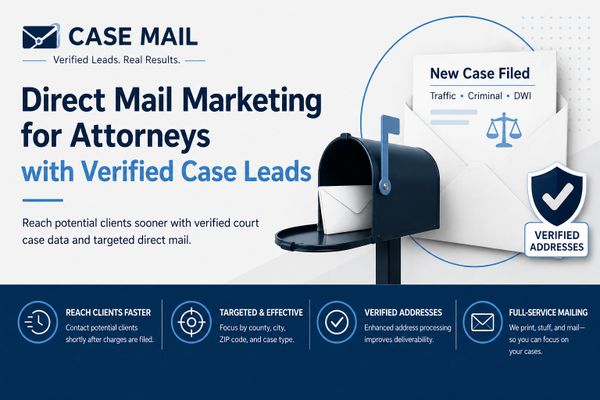 Direct Mail Marketing for attorneys using verified case leads