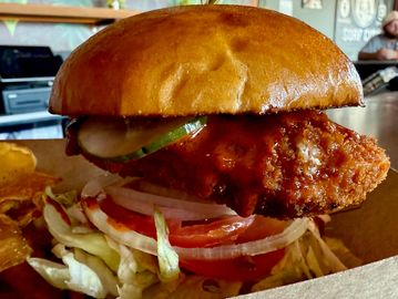 Nashville Hot chicken topsail beach. Nashville Hot sandwich topsai