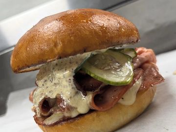 Bologna sandwich Topsail beach. Famous Bologna sandwich