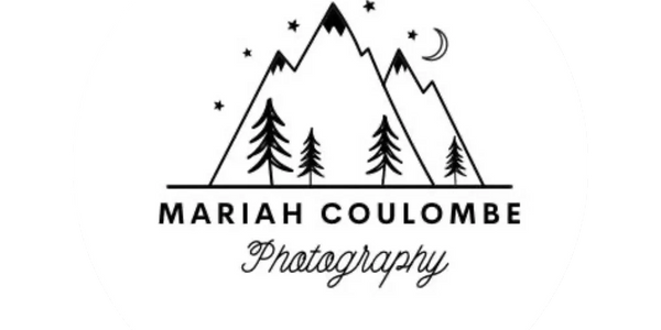 Logo of Mariah Coulombe Photography showing a mountain line drawing and a few trees