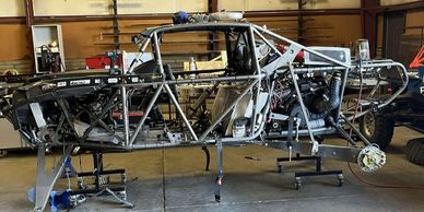 Polaris Turbo Desert car fully stripped for race prep and modifications for Best in the Desert 