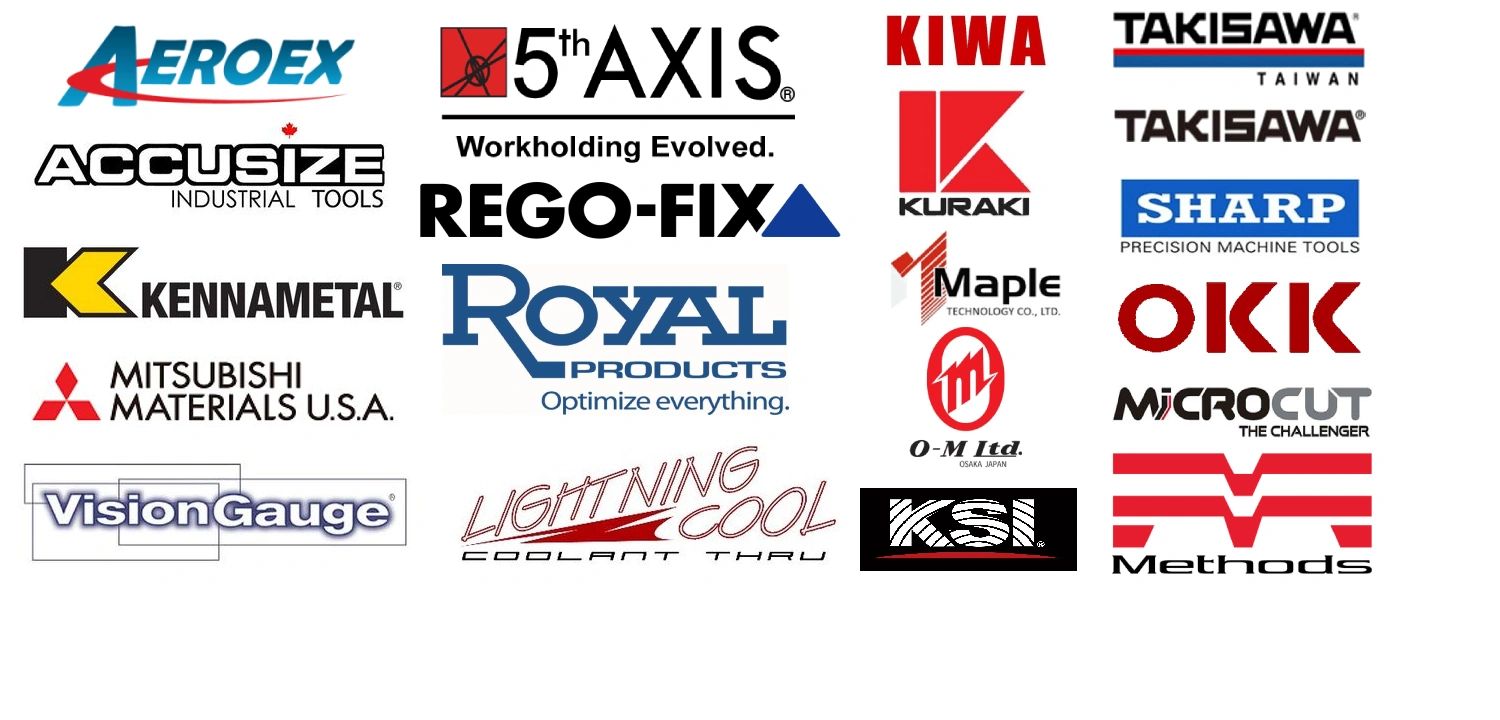 Image of Machine Tools brands, and accessories and tooling brands that Machinery Masters distributes