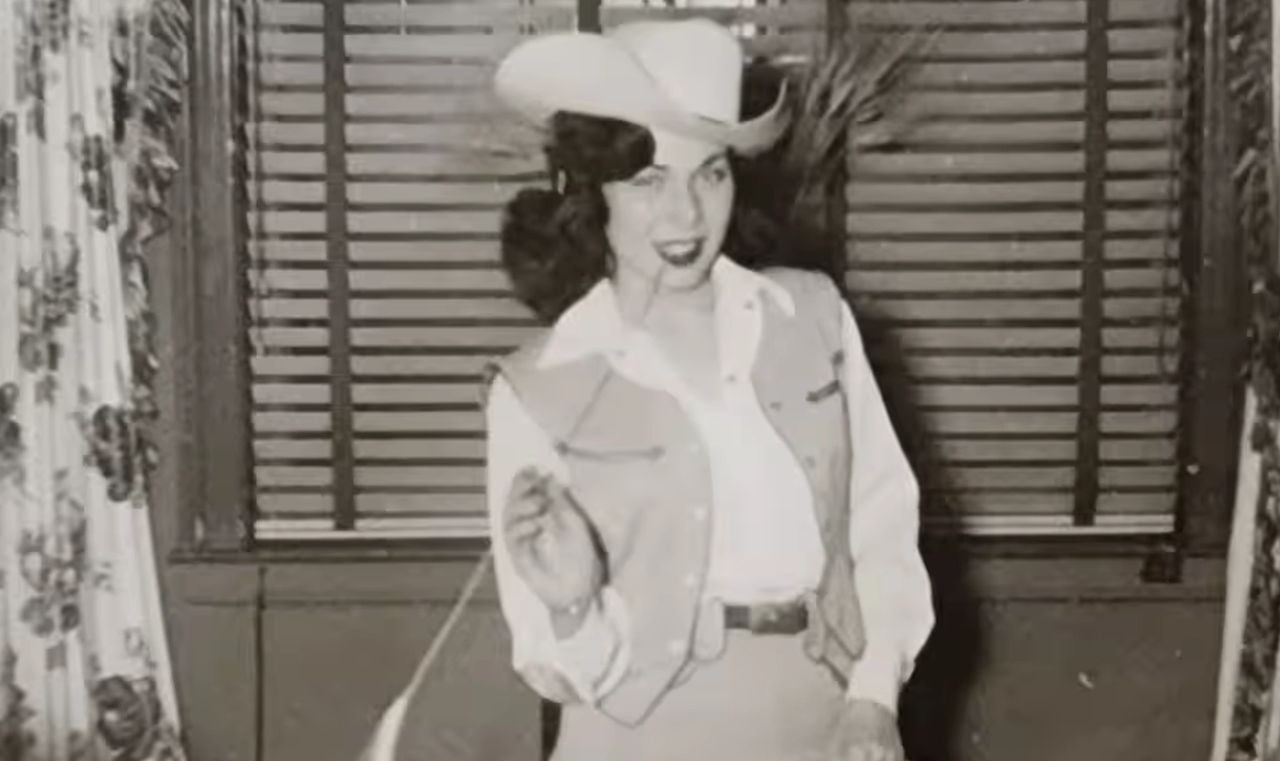 An unpublished photo from Mimi Roman’s personal collection, when she was a cowgirl in Brooklyn Photograph: Mimi Roman