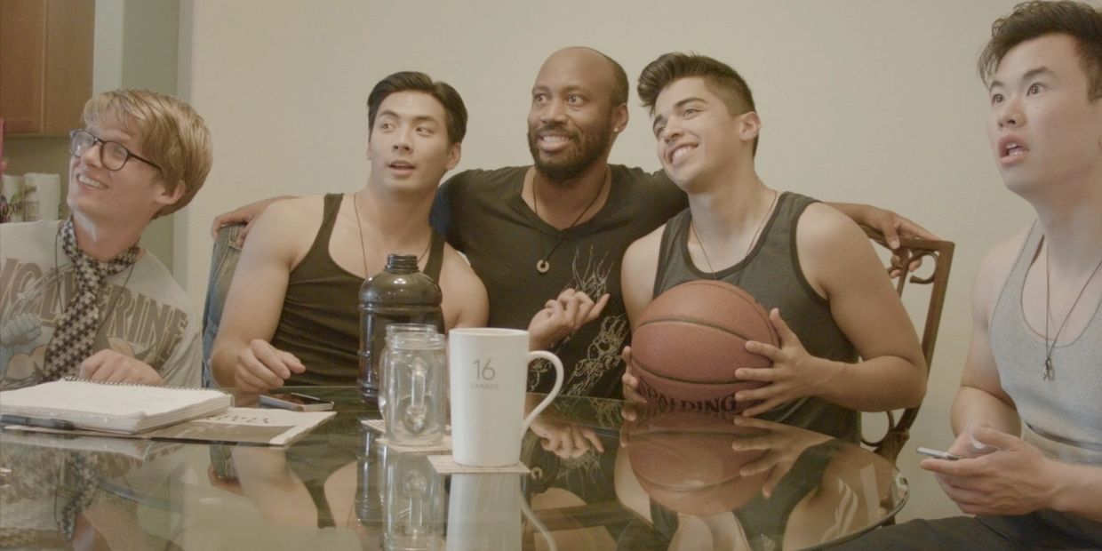 Chance Calloway on set with Kyle Rezzarday, Yoshi Sudarso, Bryan Michael Nuñez, and Tae Song.