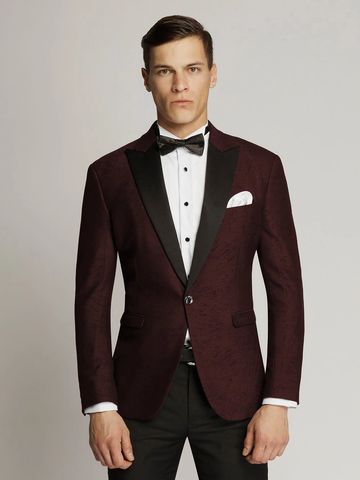 burgundy jacquard dinner jacket