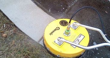 Concrete pressure washing and power washing