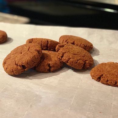 Gingerbread cookies made with coconut flour and coconut sugar. 