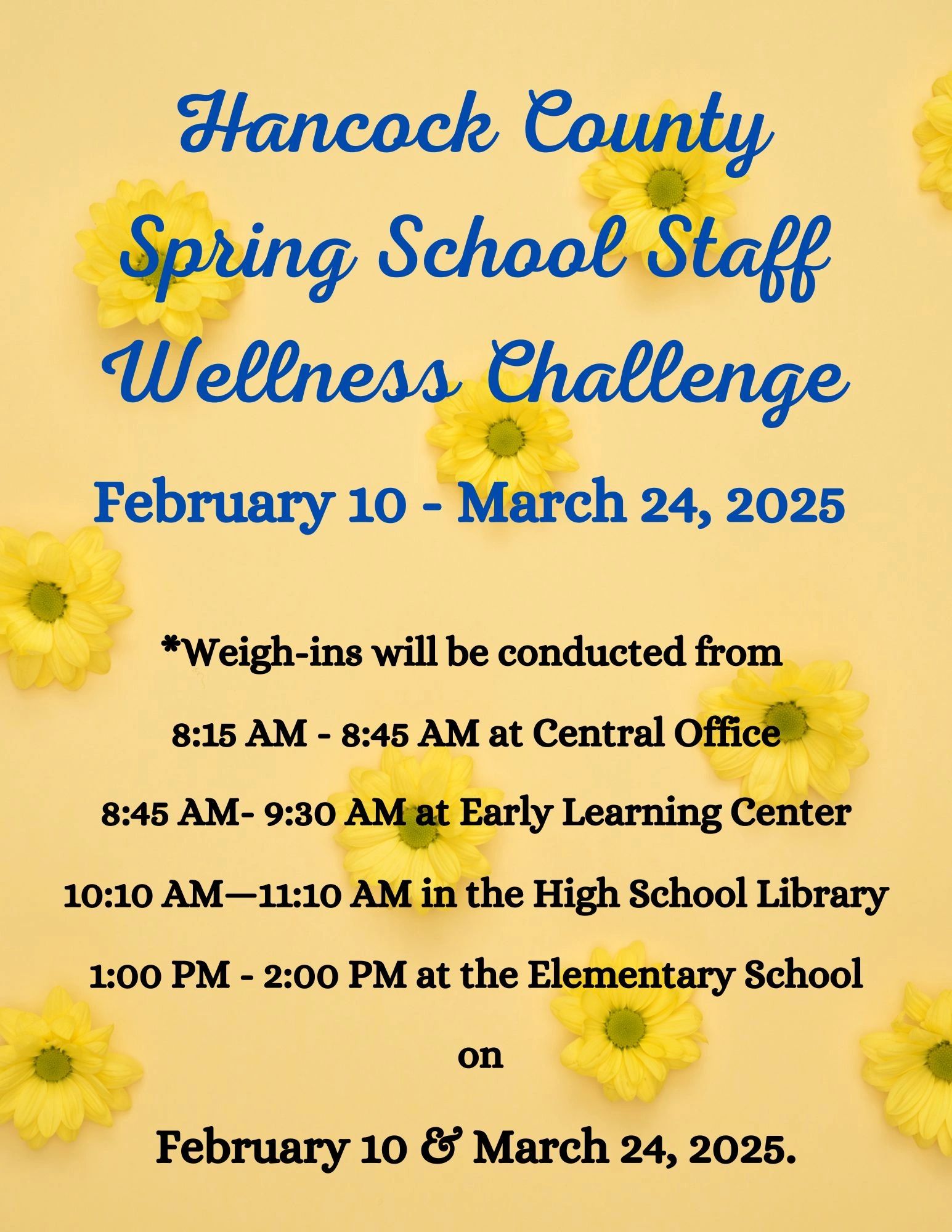 Spring Staff Wellness Challenge Begins Monday, February 10th!